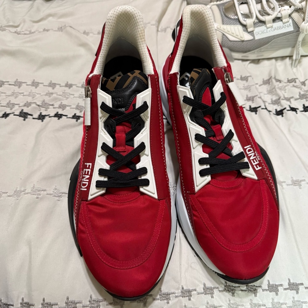 Fendi Red and Black Men's Sneakers